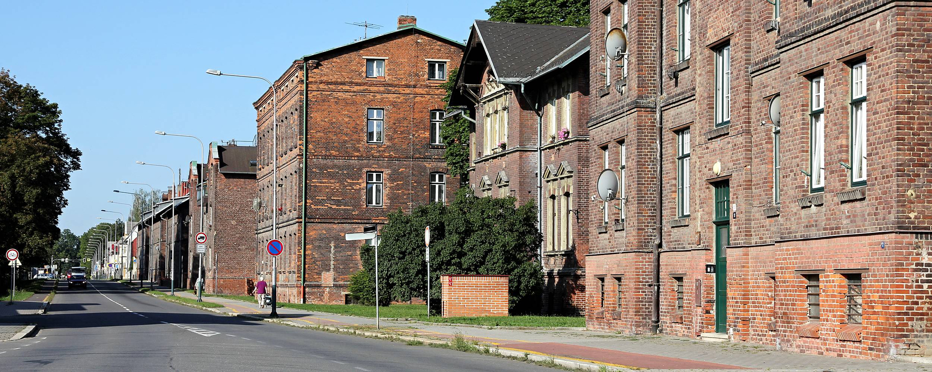 Pohled na historické budovy ve Svinově
