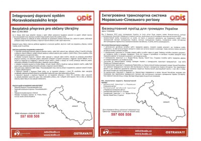 Bezplatná přeprava pro občany Ukrajiny