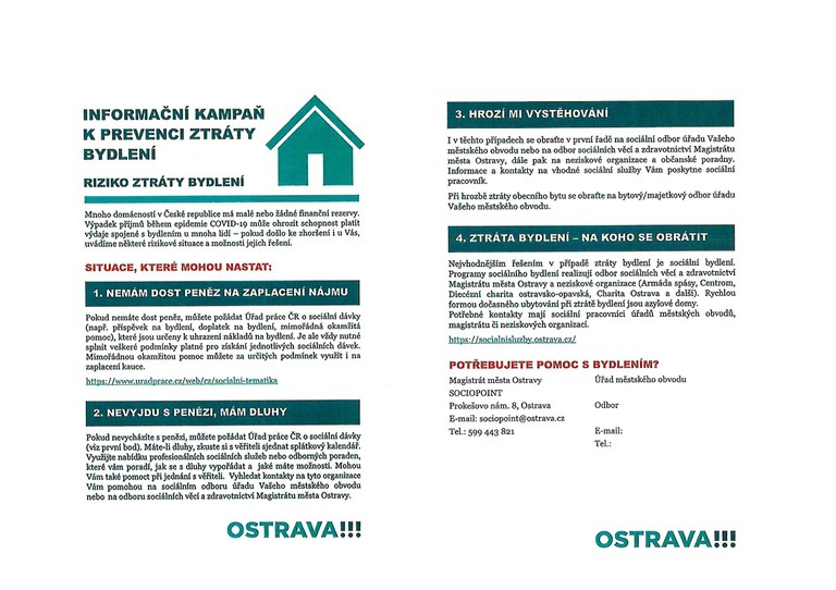 Informační kampaň k prevenci ztráty bydlení