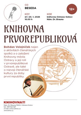 Pozvánka na besedu - knihovna prvorepubliková 