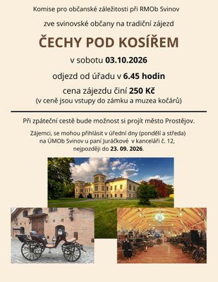 pozvánka na zájezd - čechy pod kosířem